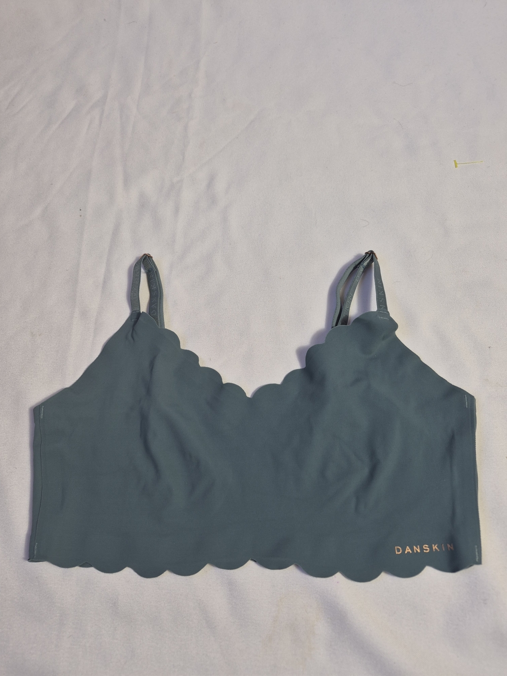 Danskin Scalloped Edge Scoop Sports Bralette — Teal SizE L